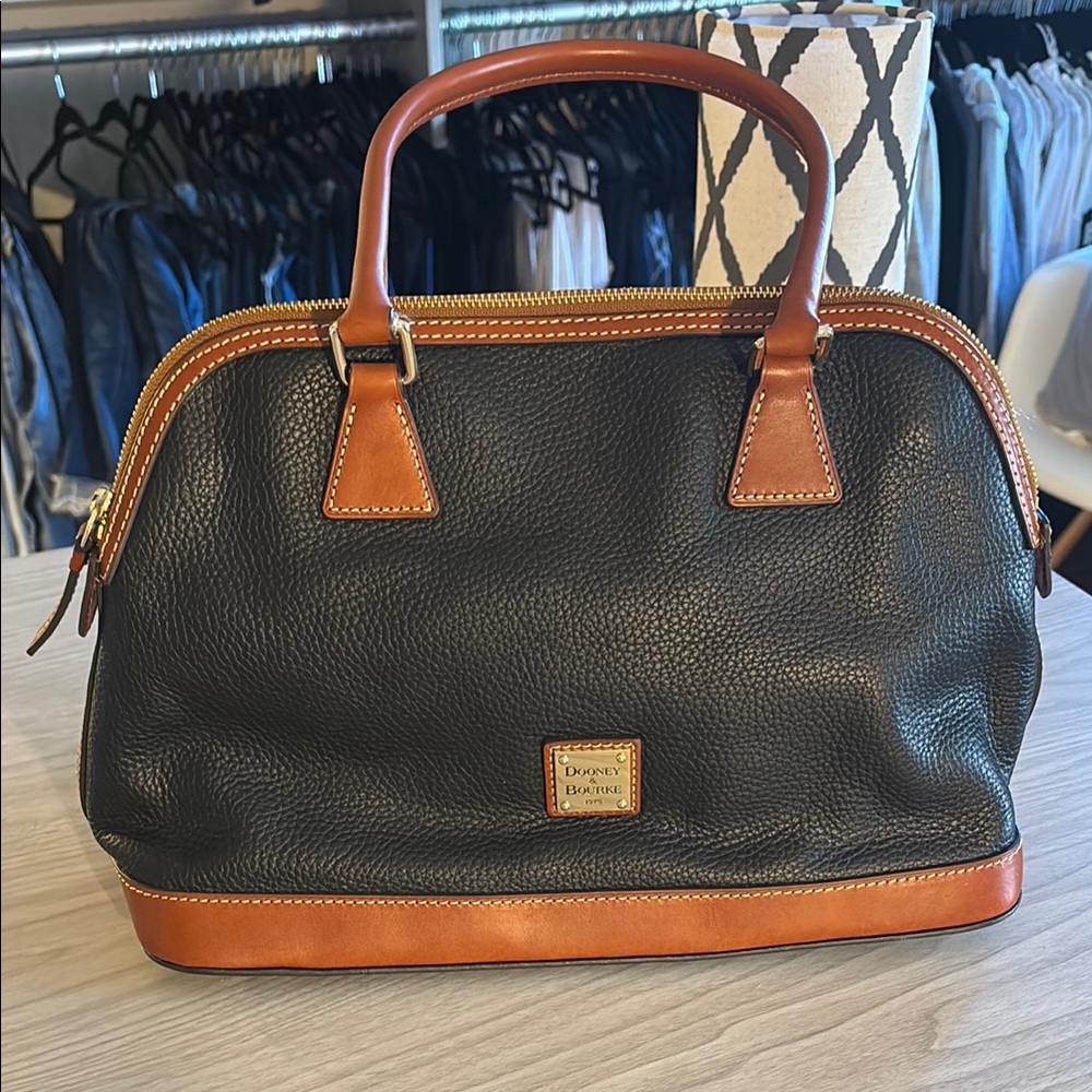 Dooney & Bourke Black and Brown Shoulder Bag